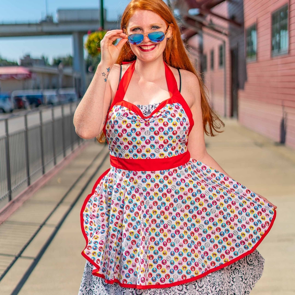 Where's Waldo Handmade 50's Style Pin-up apron - One of a kind!